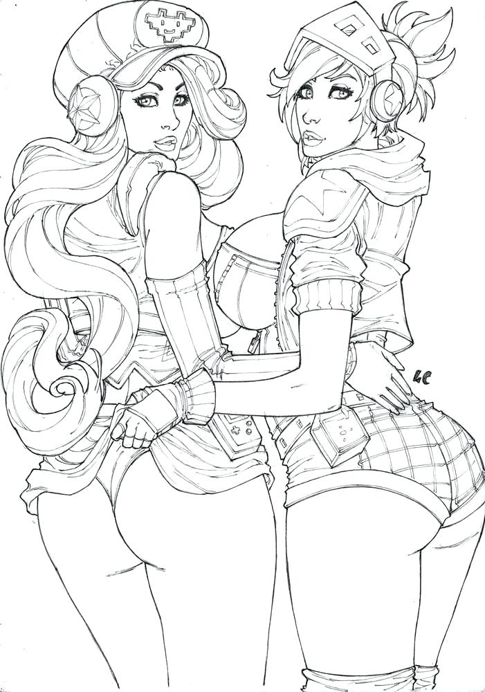 701x1000 Female Coloring Pages Miss Fortune And Riven Arcade By Ed Studio