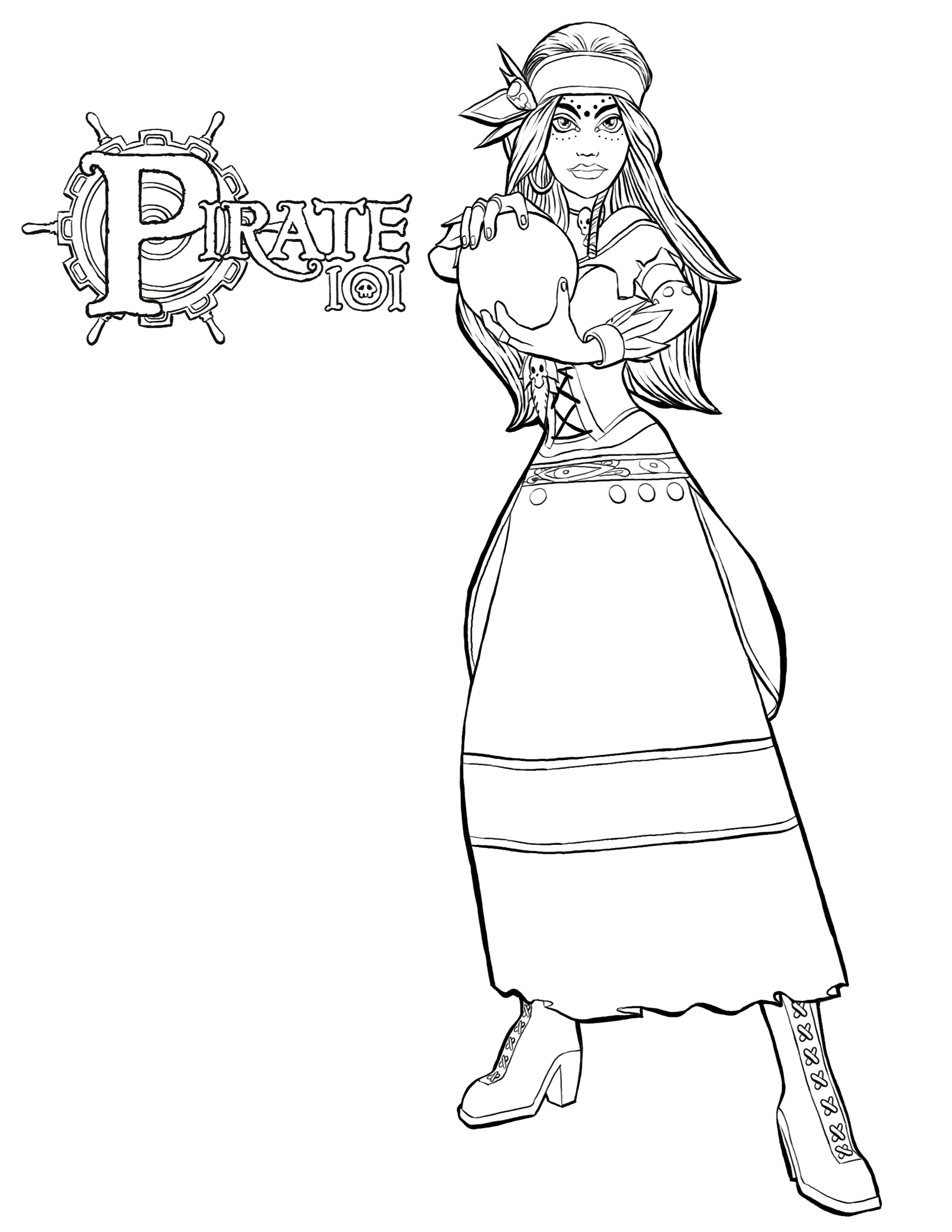2125x2750 Female Pirate Coloring Pages Collection Coloring For Kids 2018