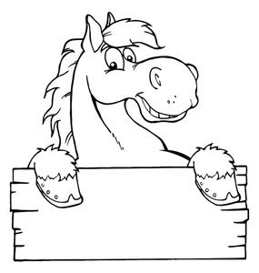 285x300 Horse Coloring Page Cartoon Clipart Image