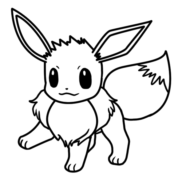 592x594 Eevee Coloring Page By Bellatrixie White