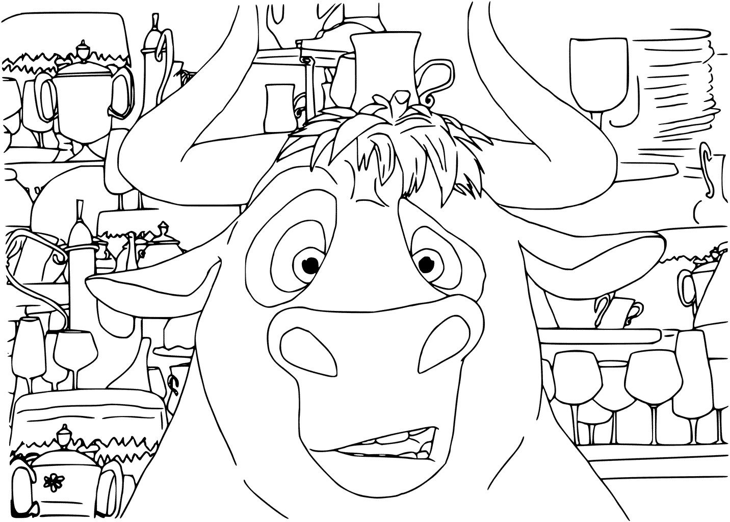 1432x1024 Ferdinand Coloring Pages Bull Face