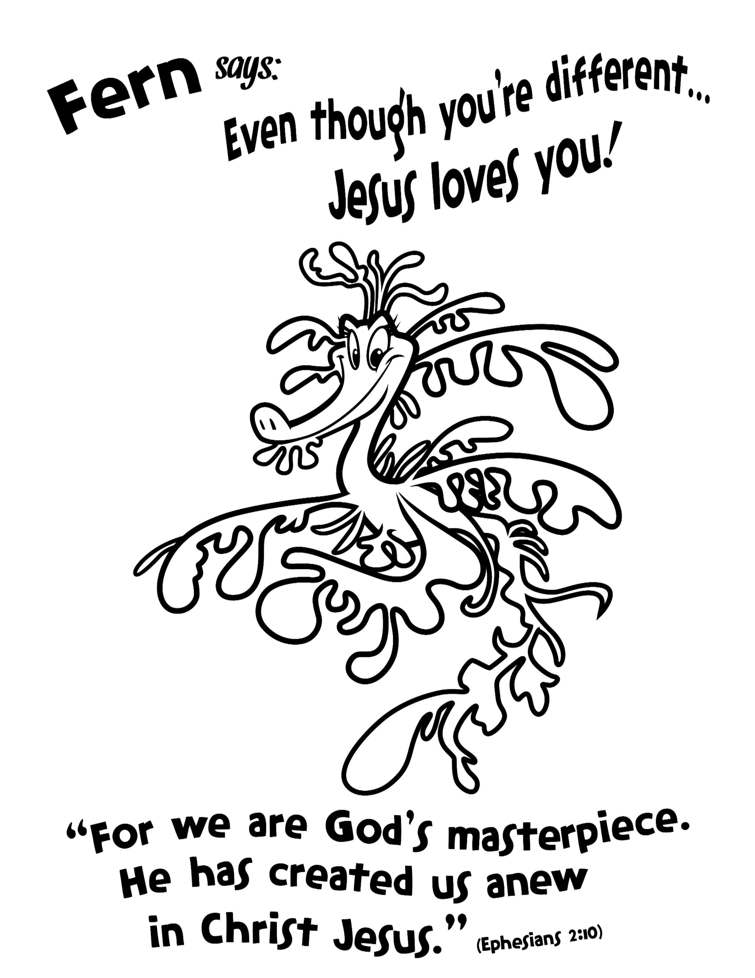 2550x3300 Fern Coloring Page Weird Animals Vbs 2014 Fern