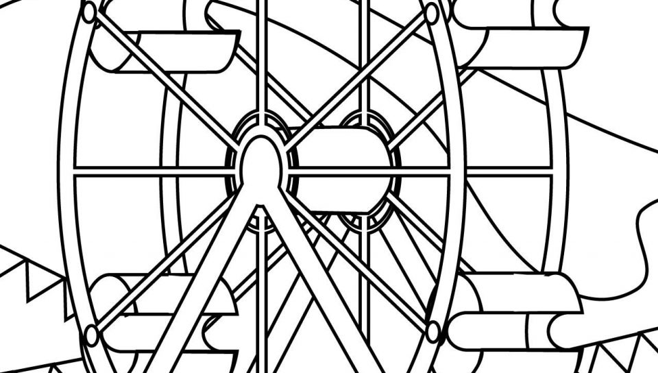 960x544 Funky Wheel Coloring Page Frieze