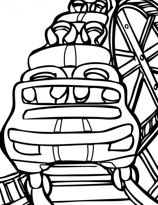640x828 Rollercoaster Coloring Page Handipoints 94608 Amusement Park