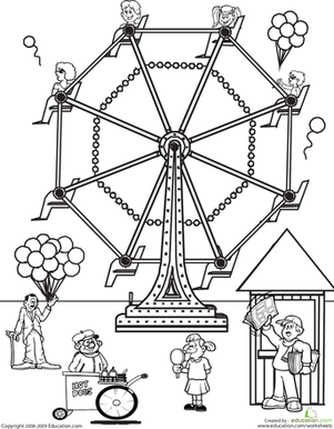 301x386 Color The Carnival Worksheet