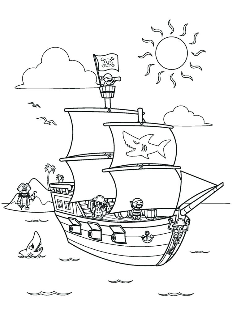 750x1000 Ship Coloring Pages Pirate Ship Coloring Pages Ferry Boat Coloring