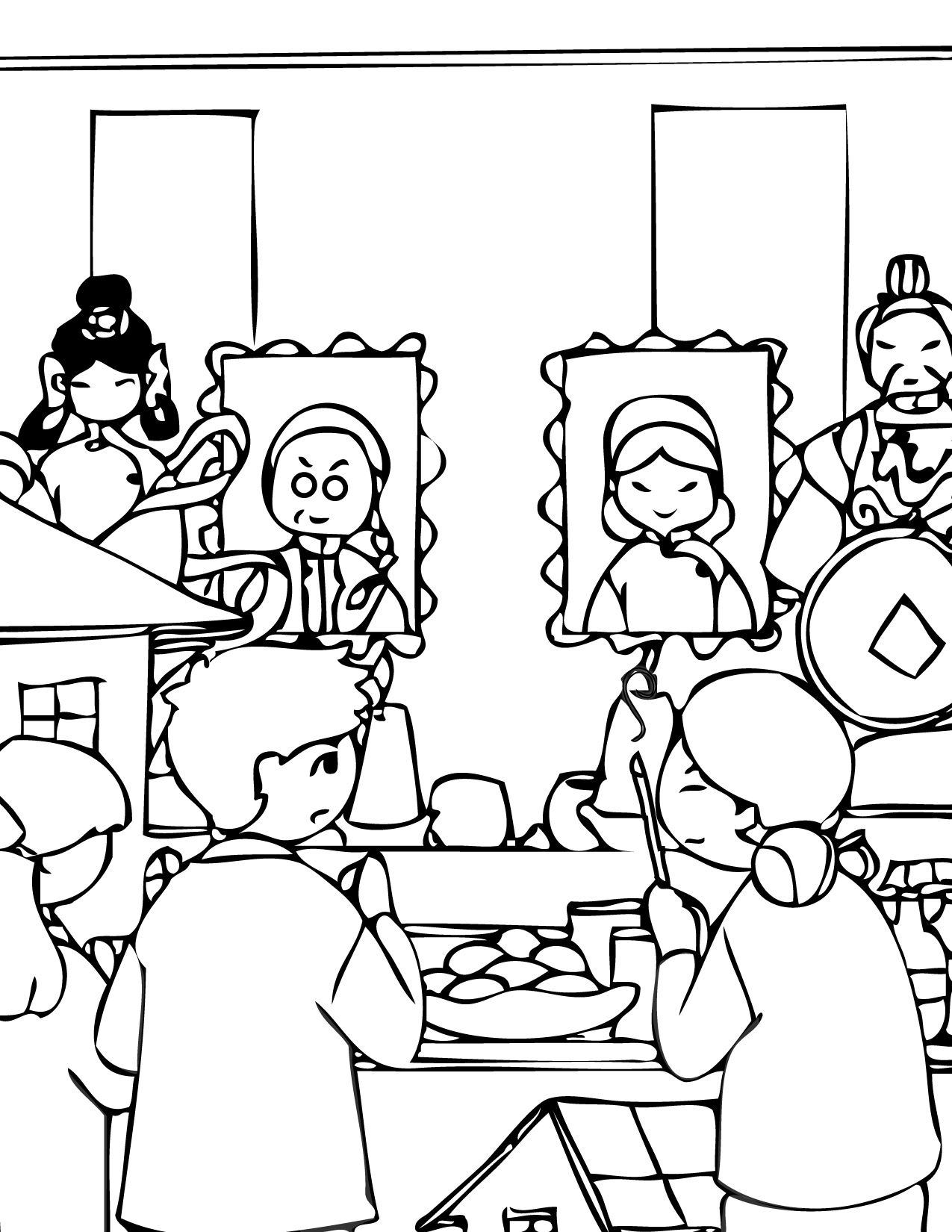 1275x1650 Ghost Festival Coloring Page