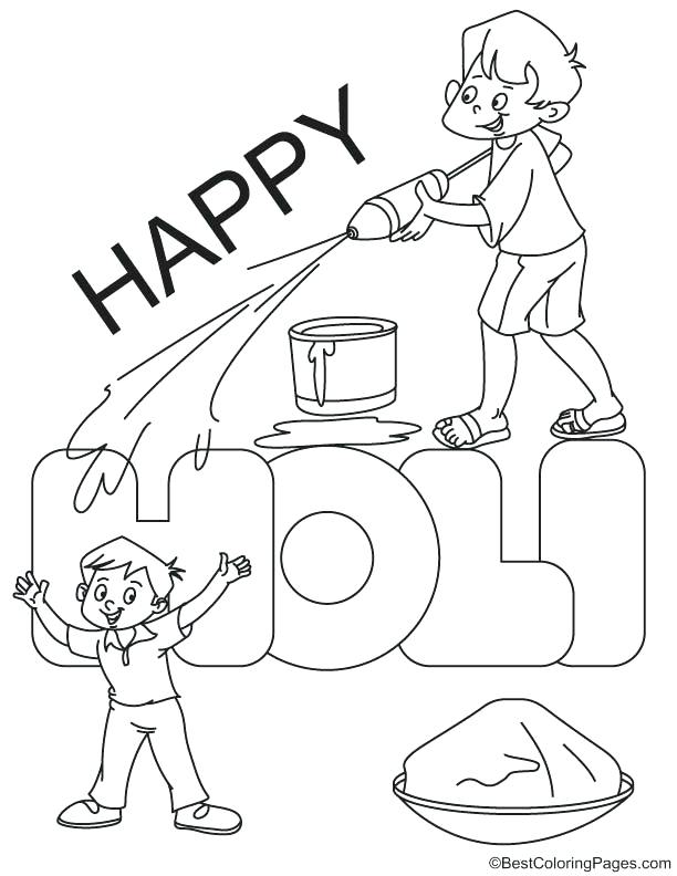612x792 Holi Coloring Pages Children Playing Coloring Pages Colouring