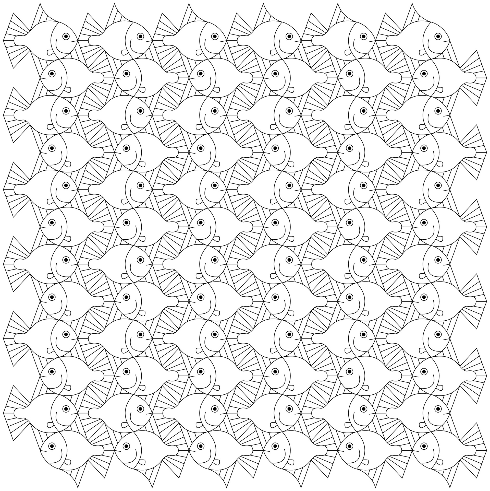 1920x1922 Nested Fish And Golden Triangles Adult Colouring And The Beauty