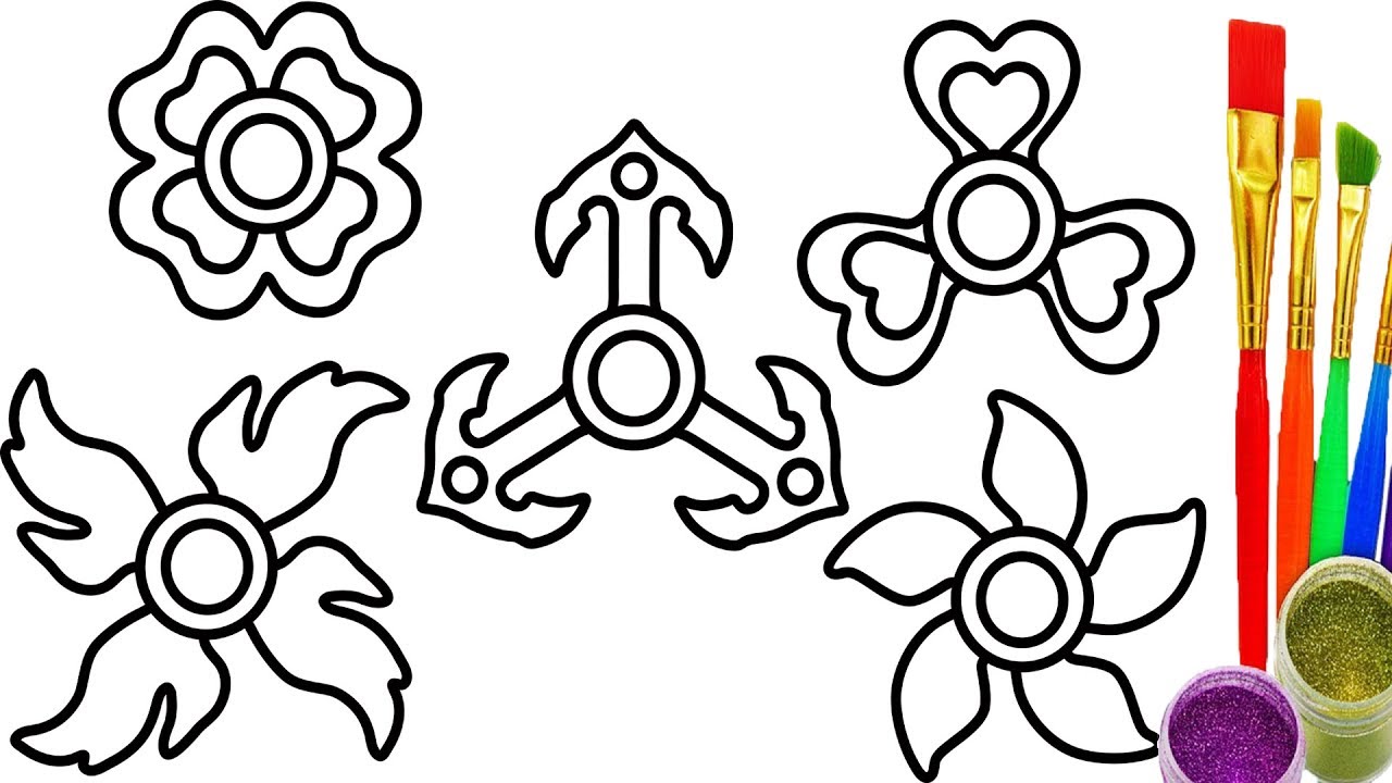 1280x720 Amazing Fidget Spinner Coloring Pages To Print Colouring Drawing