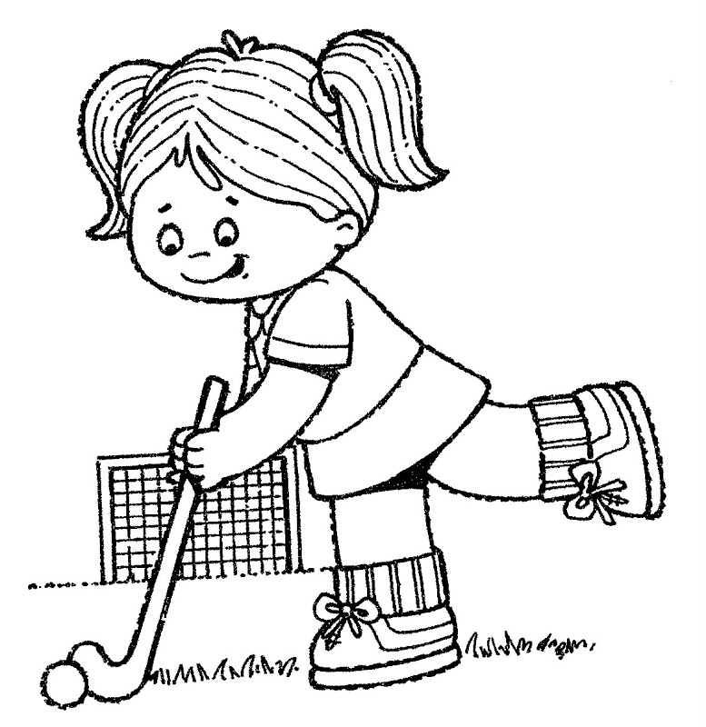 777x800 Field Hockey Coloring Page