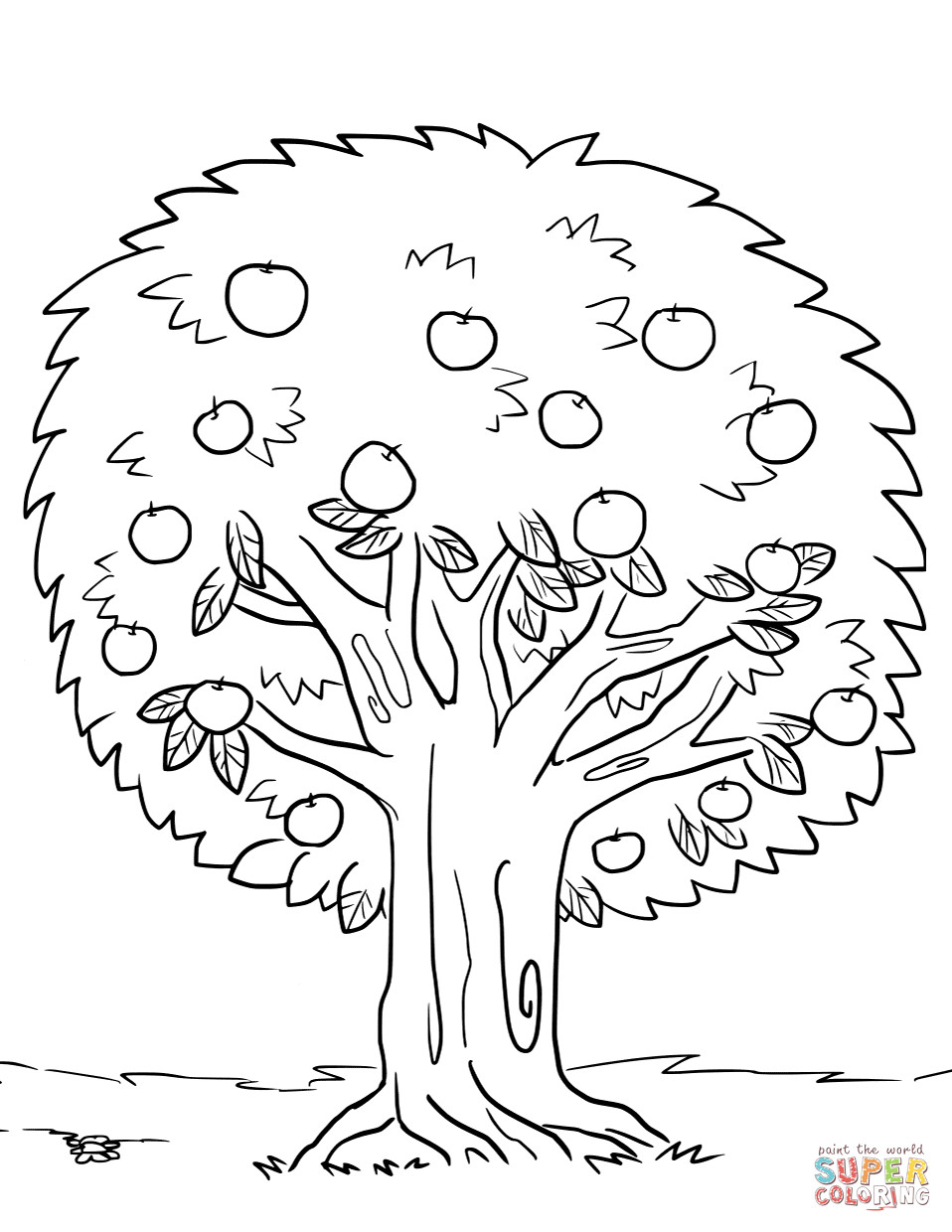 958x1240 Free Printable Apple Coloring Pages For Kids Cool Page Of A Tree