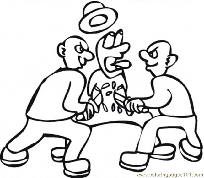 650x567 Fighting For Money Coloring Page