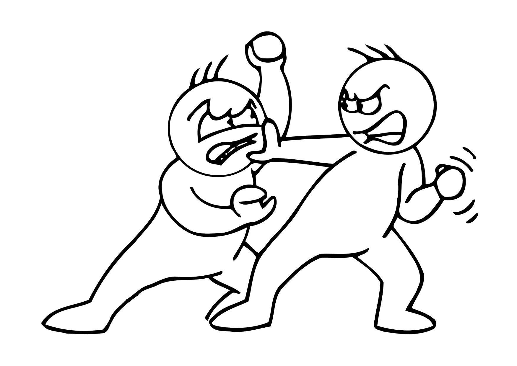 1750x1240 Coloring Page Fighting