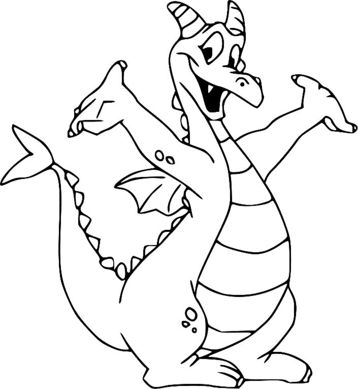 705x765 Disegno Di Figment Dragon Da Colorare Disney Stencils