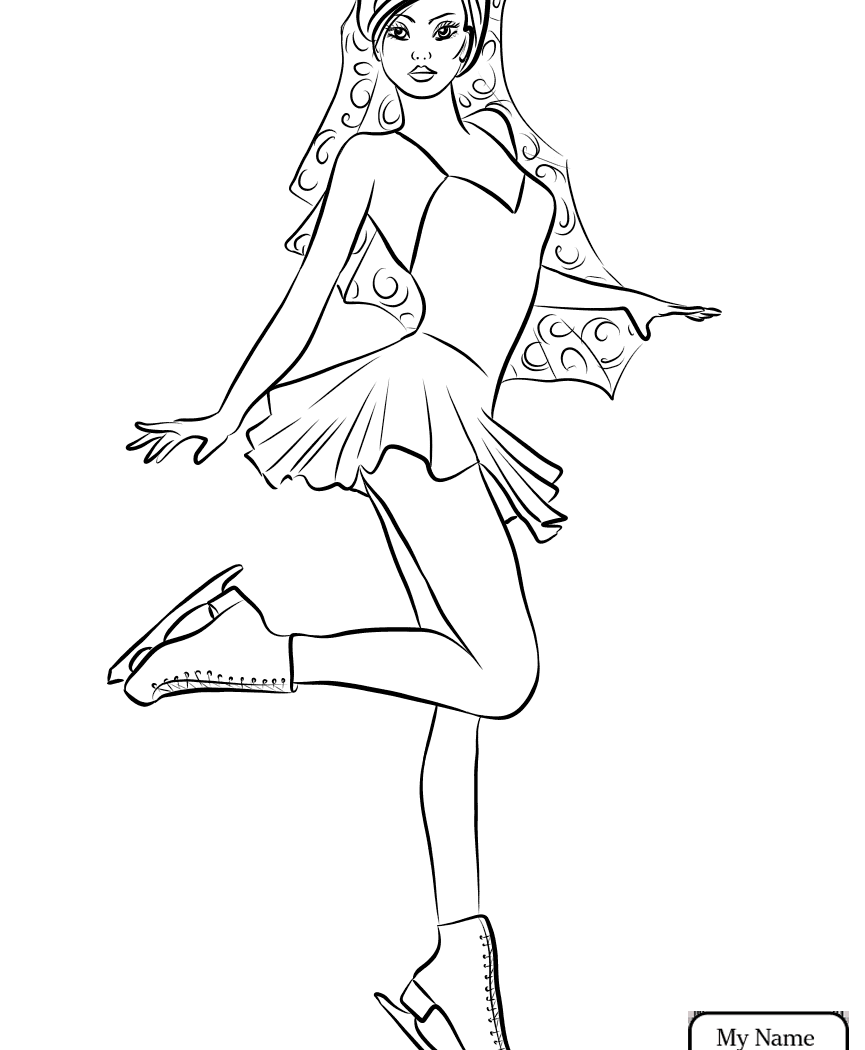 865x1050 Great Hello Kitty Ice Skating Coloring Pages With Figure
