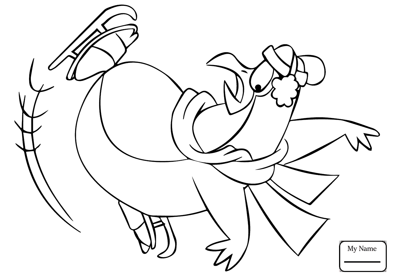 1326x937 Hello Kitty Ice Skating Coloring Page Free Pages Figure Printable