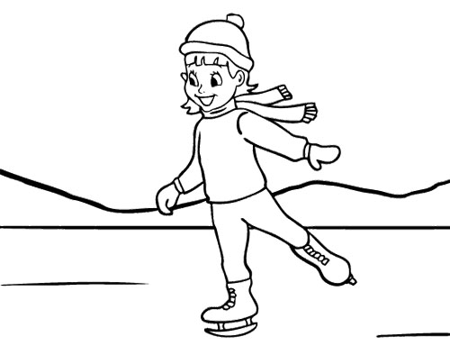 500x404 Ice Skating Girl Coloring Page