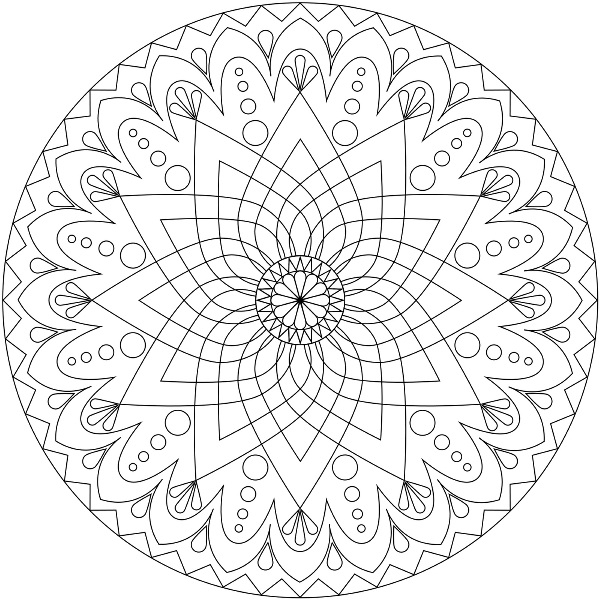 600x600 Printable Mandala Coloring Pages For Kid Fill In White Space