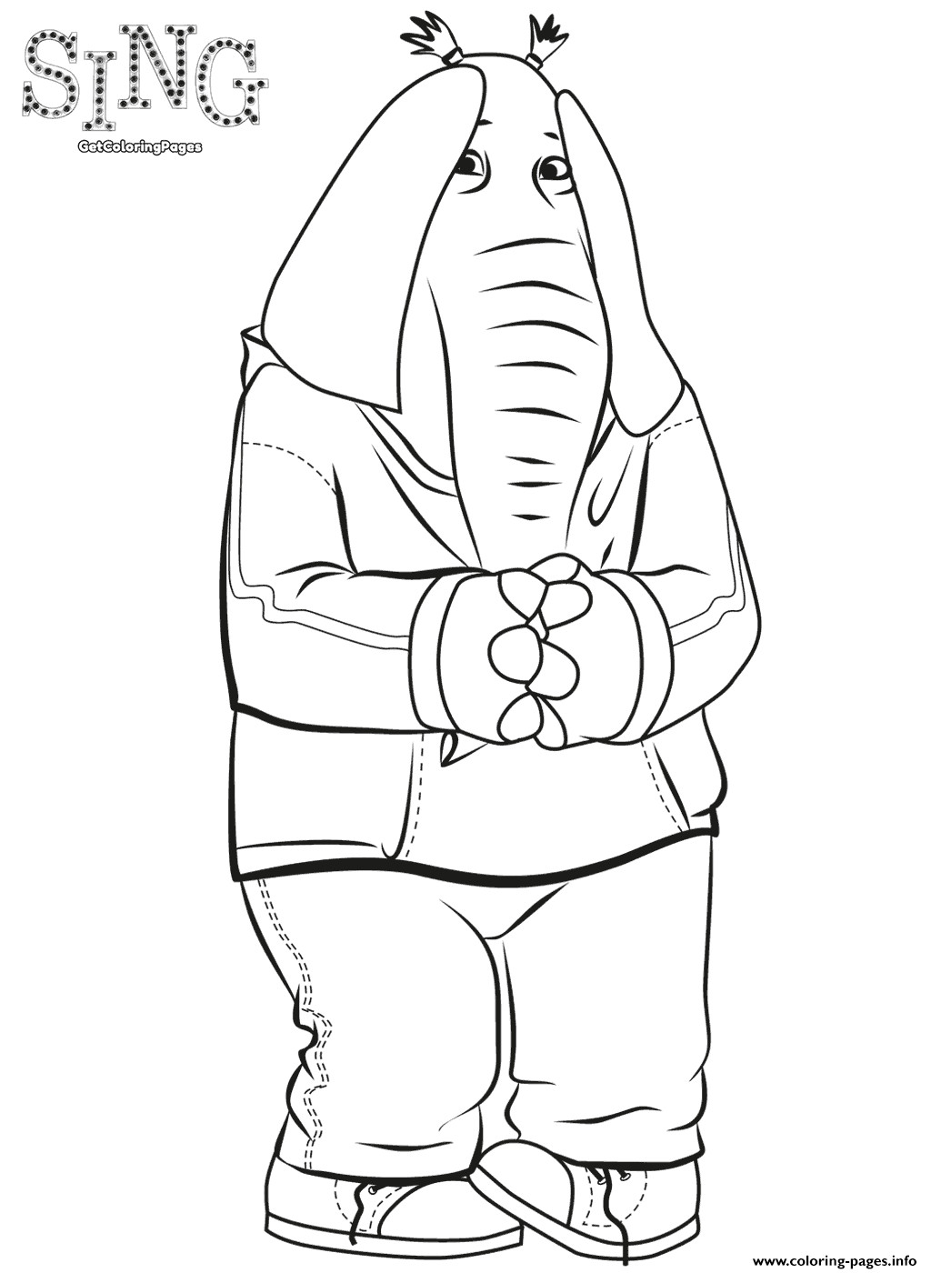 1024x1400 Elephant Meena From Sing Film Coloring Pages Printable Incredible