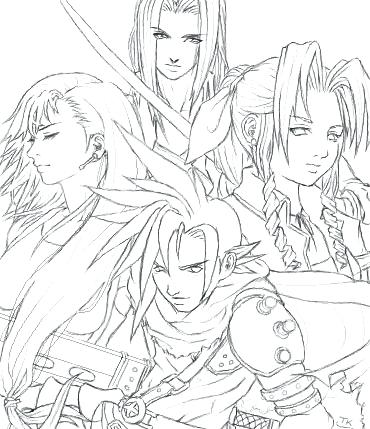 370x429 Final Fantasy Coloring Pages Adult And Kids On Regarding Brilliant