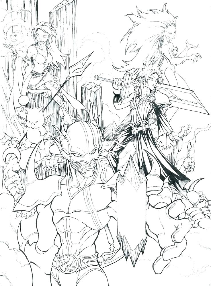 736x998 Final Fantasy Coloring Pages Final Fantasy 10 Coloring Pages