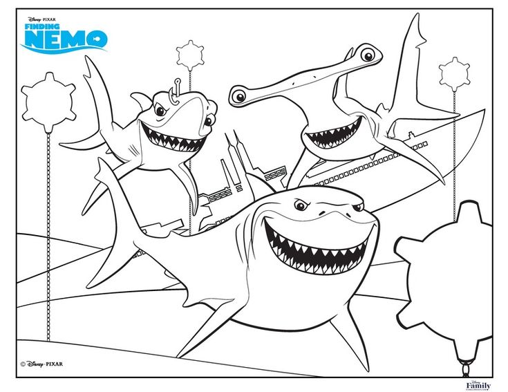 Finding Nemo Bruce Coloring Pages