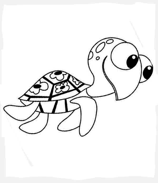 600x694 Finding Nemo Turtle Coloring Pages Printable Coloring Page