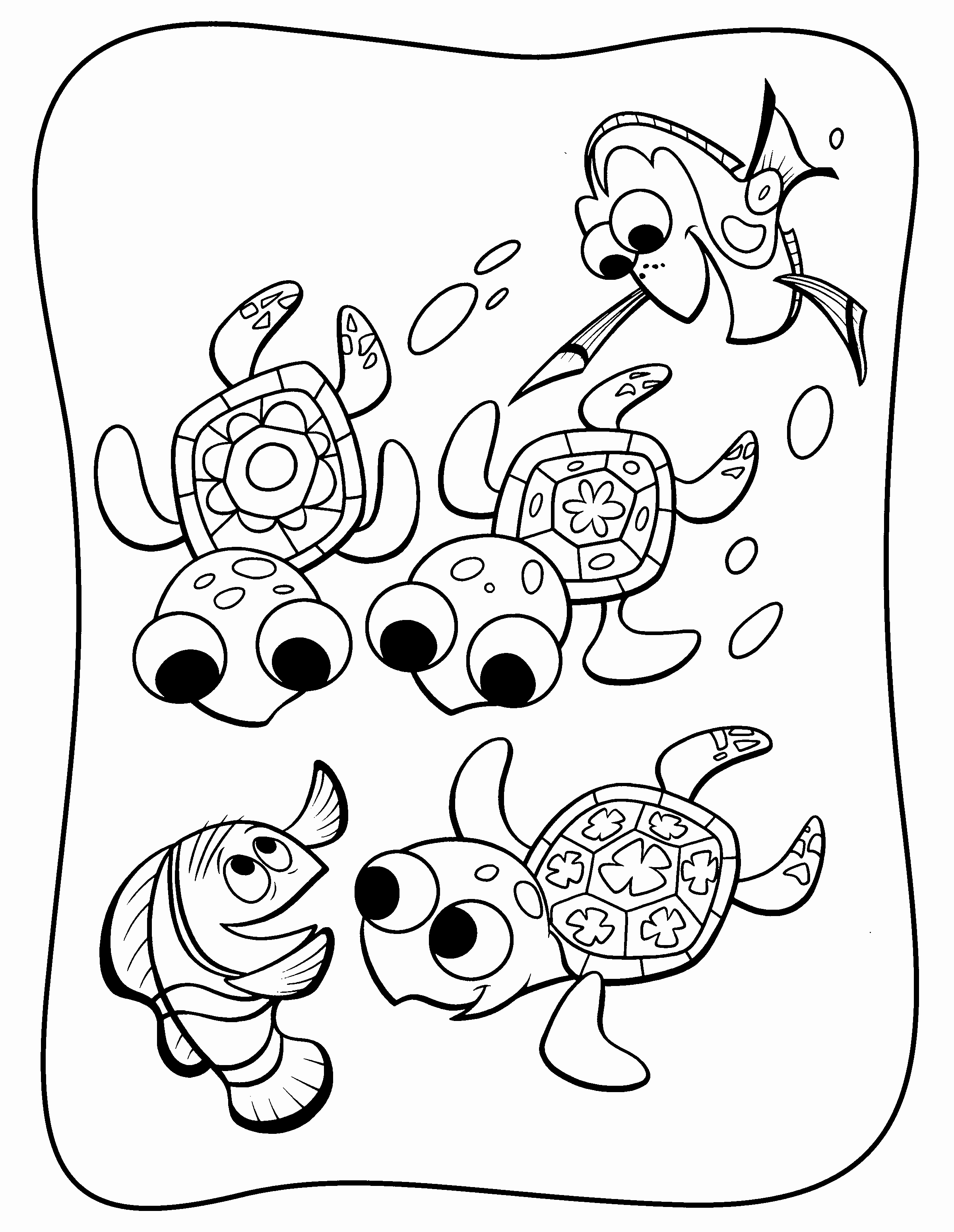 2400x3100 Nice Finding Nemo Turtle Coloring Pages Title 145 Printable