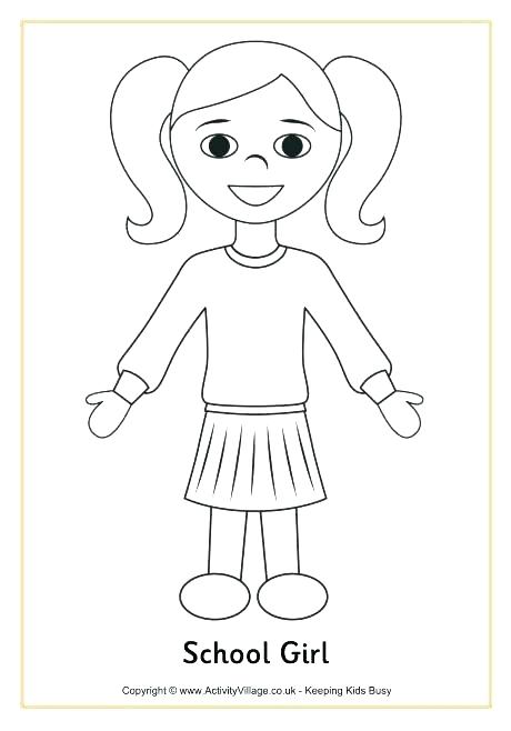 460x658 A Coloring Page Of A Girl