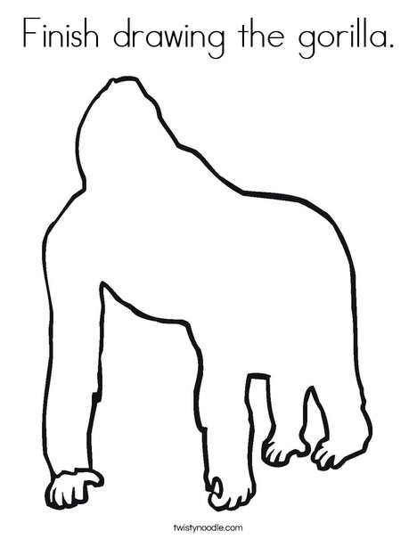 468x605 Finish Drawing The Gorilla Coloring Page