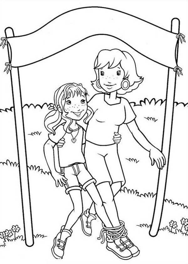 600x841 Holly Hobbie And Her Mother Reach Finish Point Coloring Pages