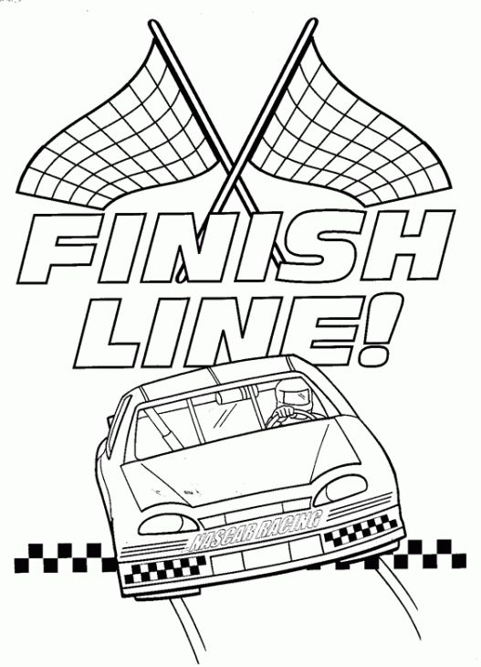 527x730 Nascar Car Reaches Finish Line Coloring Page Vbs 2016