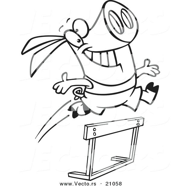600x620 Track And Field Coloring Pages Vector Of A Black And White