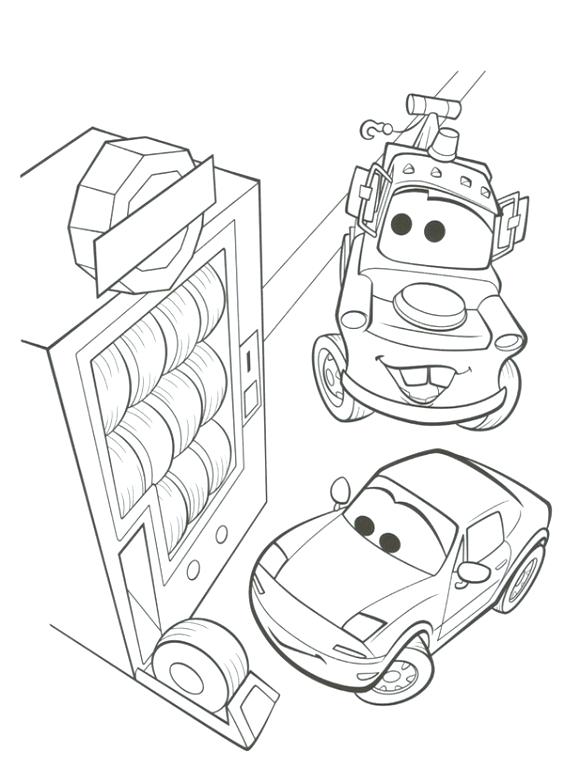564x768 Coloring Page Cars Is About To Cross The Finish Line Coloring Page