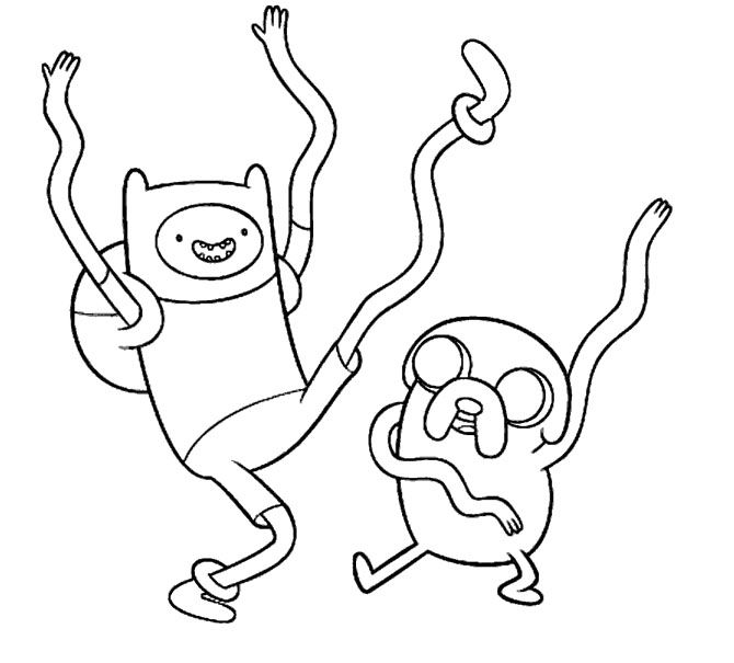 670x605 Adventure Time Finn And Jake Dancing Coloring Pages