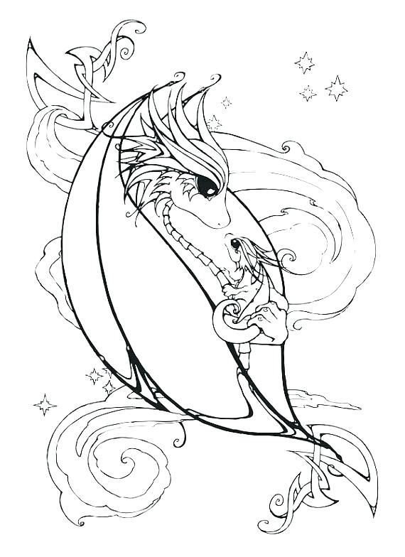 570x784 Fire Breathing Dragon Coloring Pages For Adults Beautiful Dragons