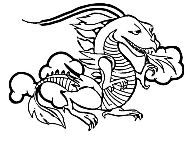 600x460 Fire Breathing Chinese Dragon Coloring Pages