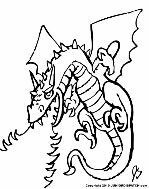 576x729 Fire Dragon Coloring Pages