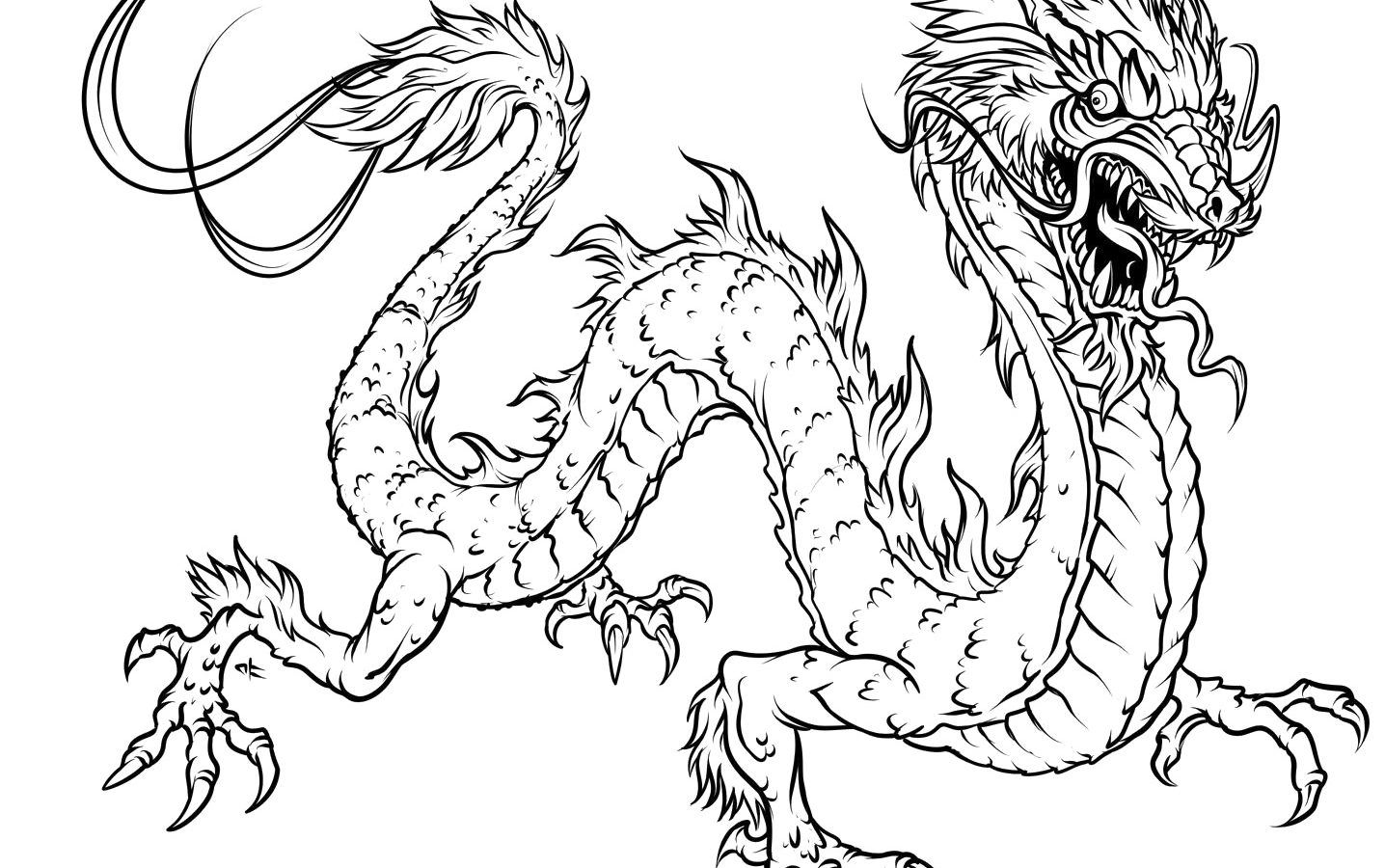 1436x900 Incredible Eye Of Dragon Coloring Page Printable Animals Realistic