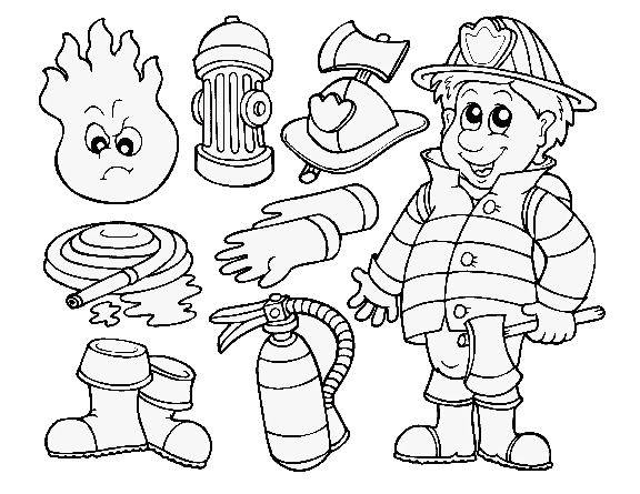 576x445 Fire Fighting Coloring Pages Interesting Firefighter Coloring Page