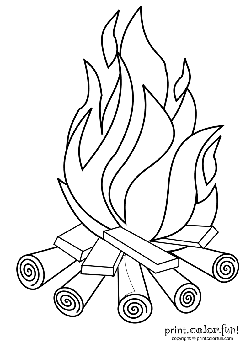 800x1100 Campfire Coloring Pages