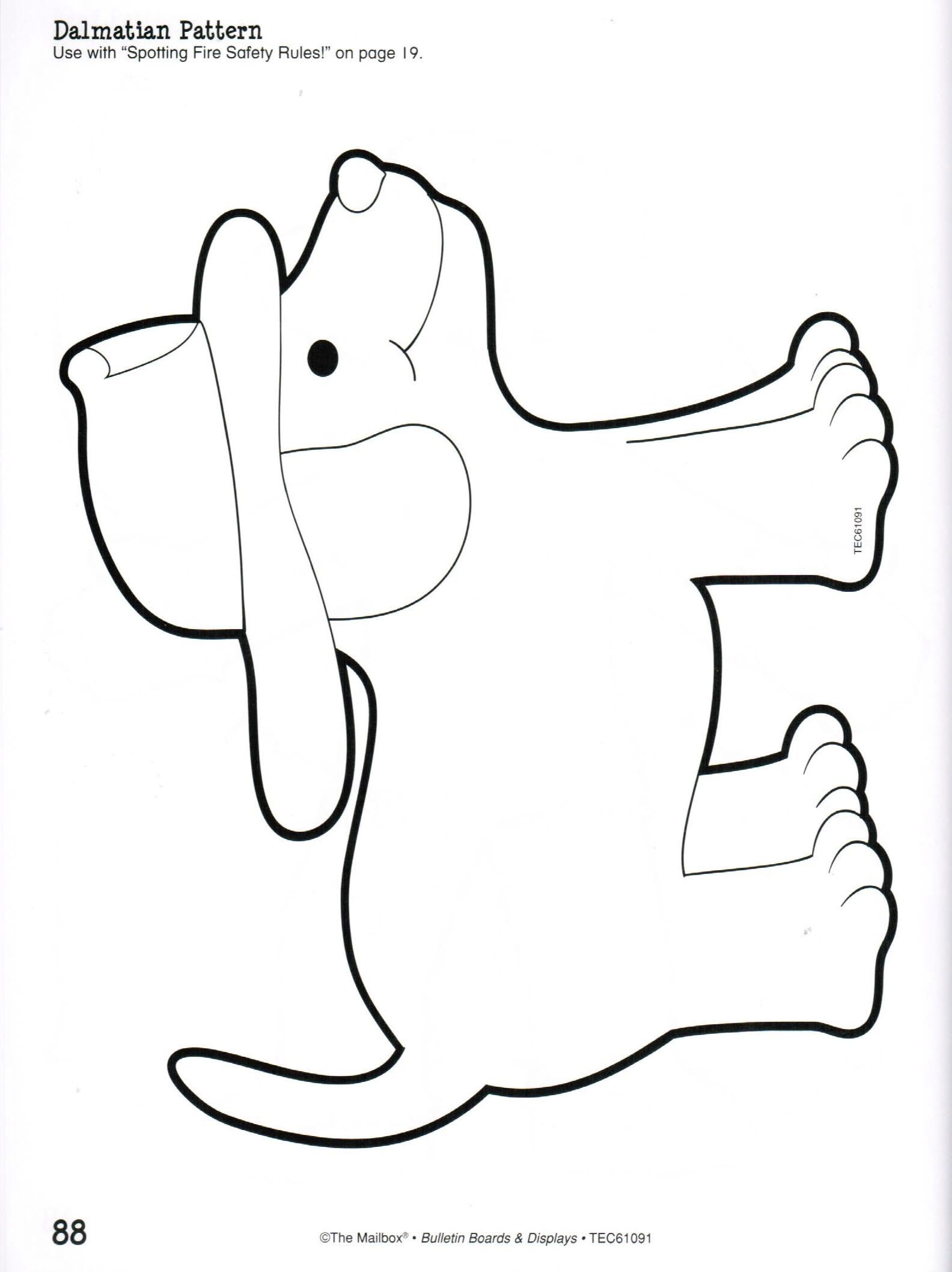 1584x2115 Fire Safety Dalmatian Printable Pattern Children's Parties