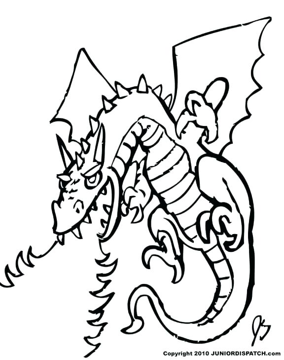 576x729 Fire Breathing Dragon Coloring Pages Fire Breathing Dragon