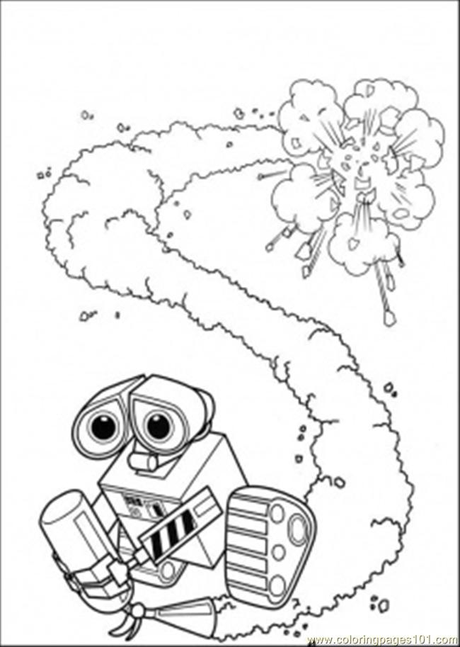 650x913 Wall E With Fire Extinguisher Coloring Page