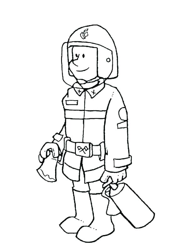 Fire Fighter Coloring Page