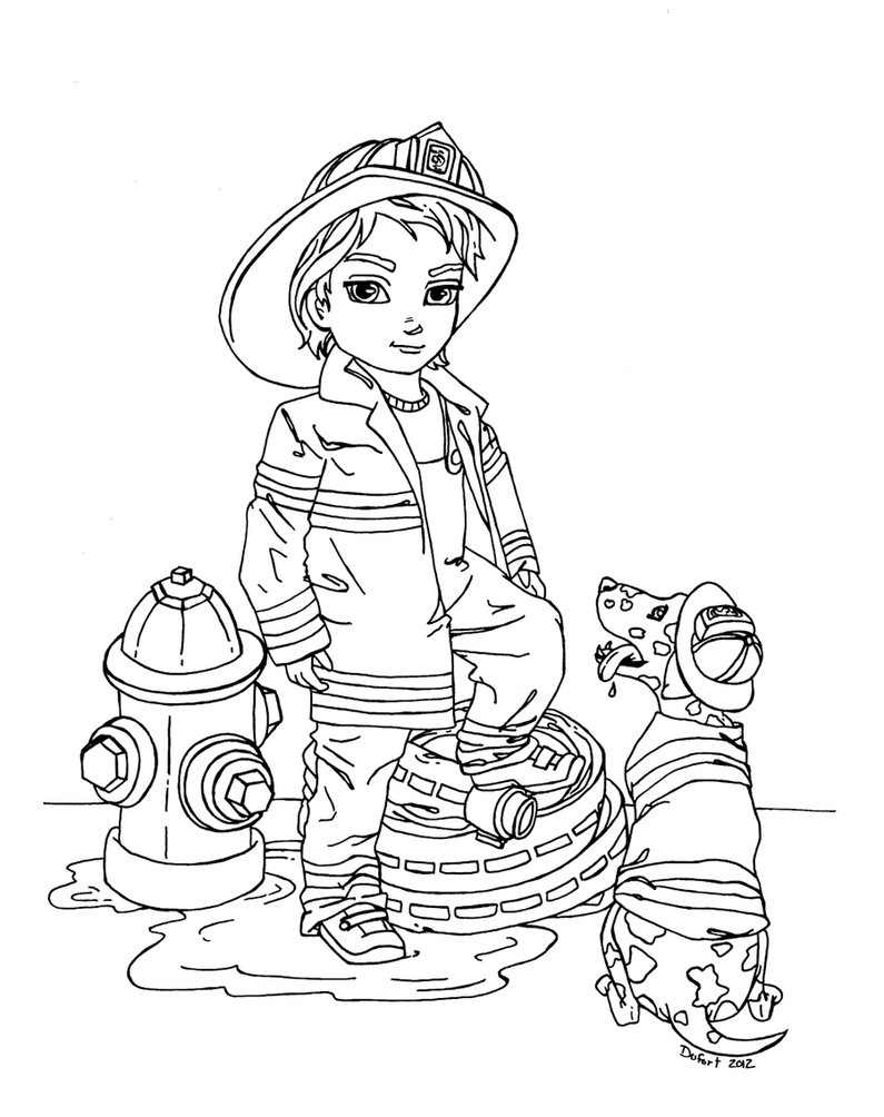 795x1004 Cool Fire Fighter Coloring Pages