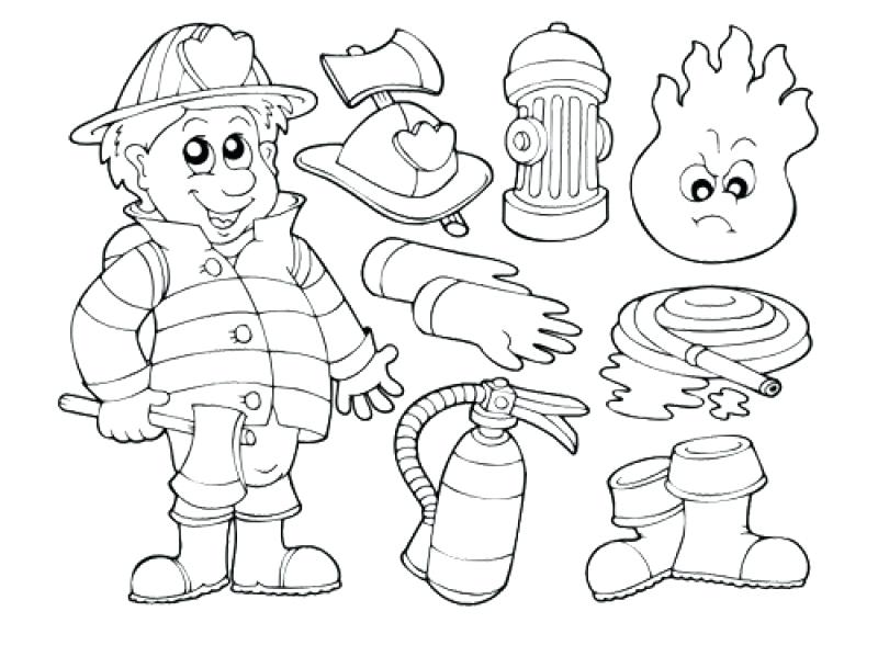800x609 Printable Fireman Coloring Sheets Firefighter Jobs Pages Drawing