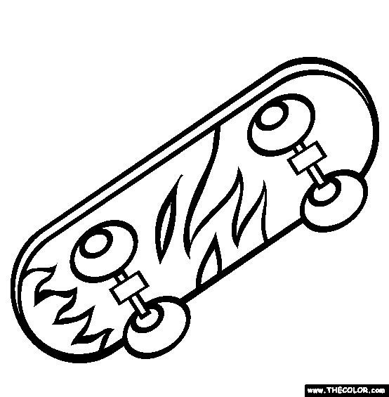 554x565 Skate Board Fire Flames Hot Ride Thats Awsome. Coloring Sheets