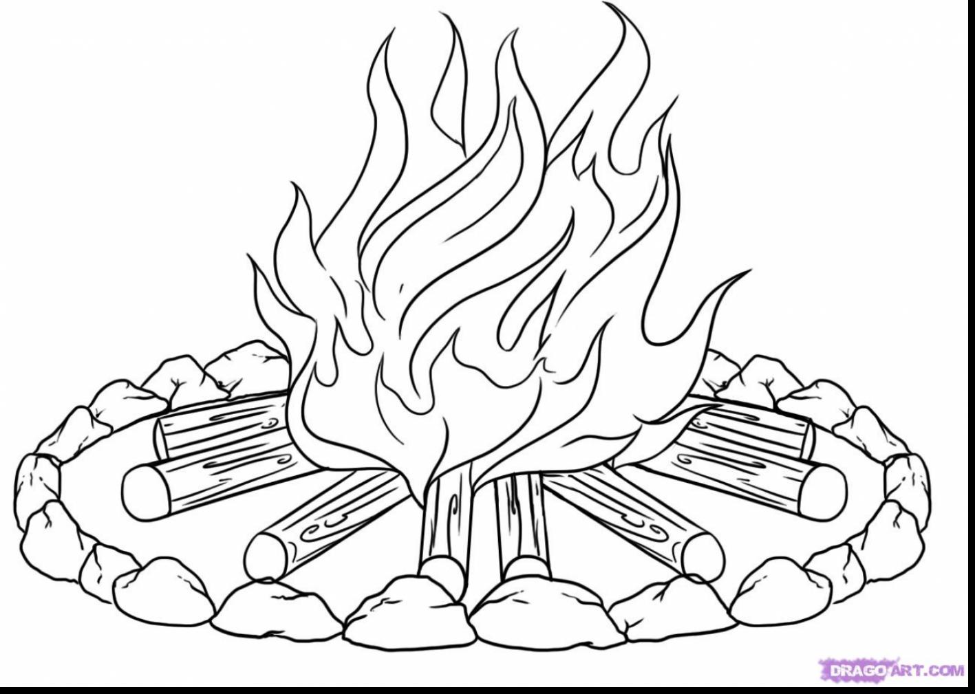 1417x1009 Fire Coloring Pages Page Impressive Flames With Best Of